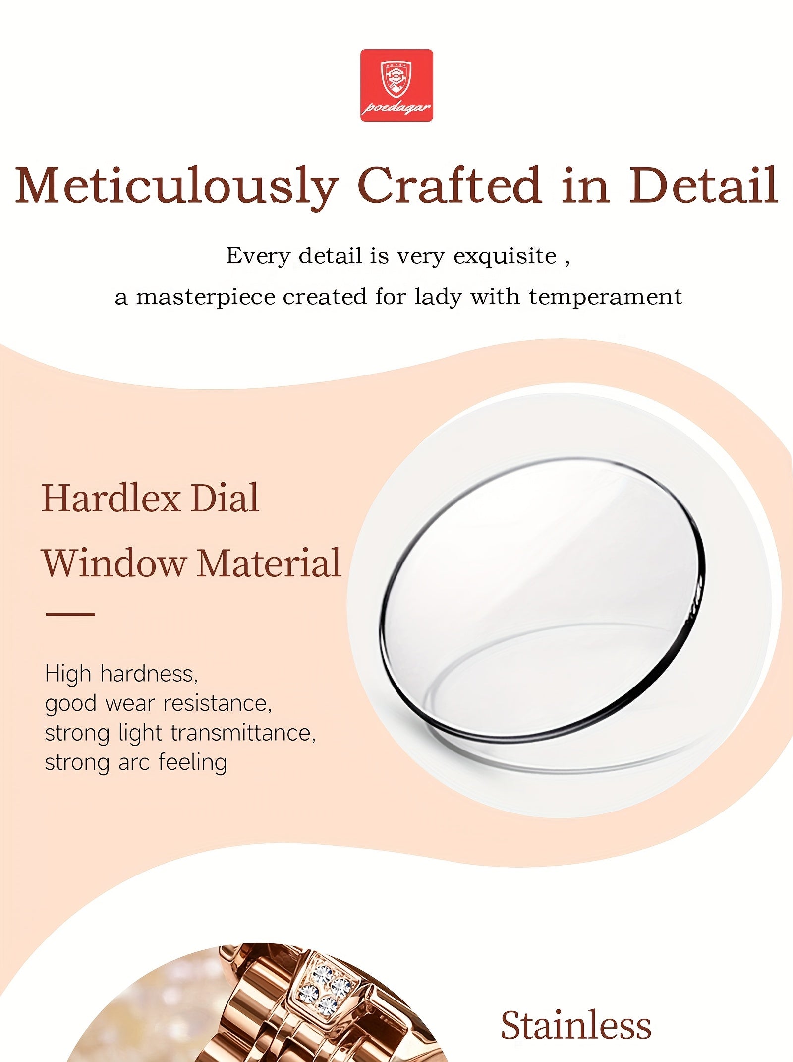 POEDAGAR Fashion Students Korean Casual Ladies Watch Luxury Stainless Steel Best Selling Simple And Elegant Quartz Wristwatch.