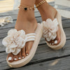 Women's Floral Flip-Flops - Comfortable Summer Beach Slides, Casual Open Toe Sandals with Soft Sole - For Women - Perfect for Summer Beach, Poolside & Casual Wear - Ideal Gift for Summer