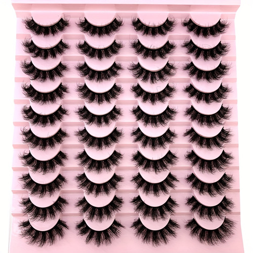 20 Pairs Handmade 3D Mink Eyelashes Set, Natural Fluffy Cat Eye Style, Reusable 0. 07mm Thickness, C/D Curl, 13-25mm Length, Beginner-Friendly False Lashes for Dramatic Makeup Looks