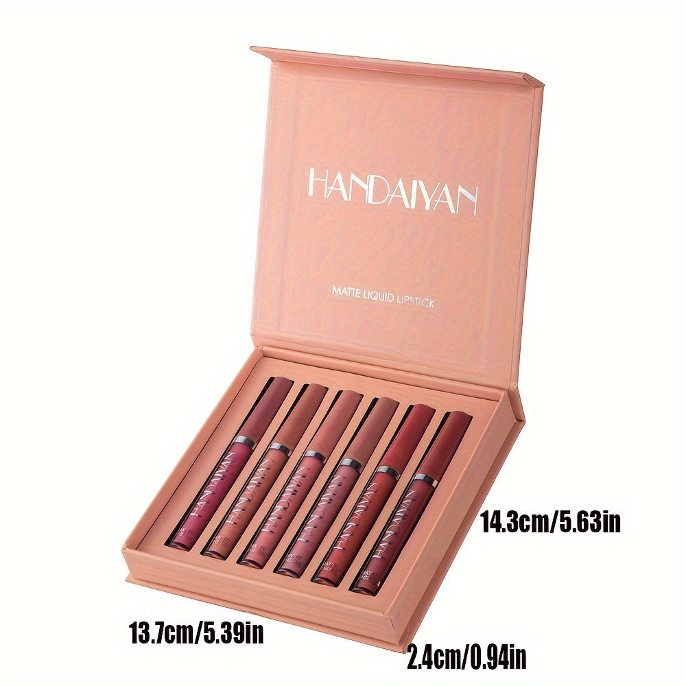 6 Pcs Matte Long-Lasting Wear Liquid Lipstick Makeup Set, Non-Stick Cup Waterproof Not Fade Lip Gloss