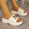 Chic Women's Summer Slides - Thick Sole, Open Toe, Non-Slip EVA Sandals for Indoor & Outdoor Wear