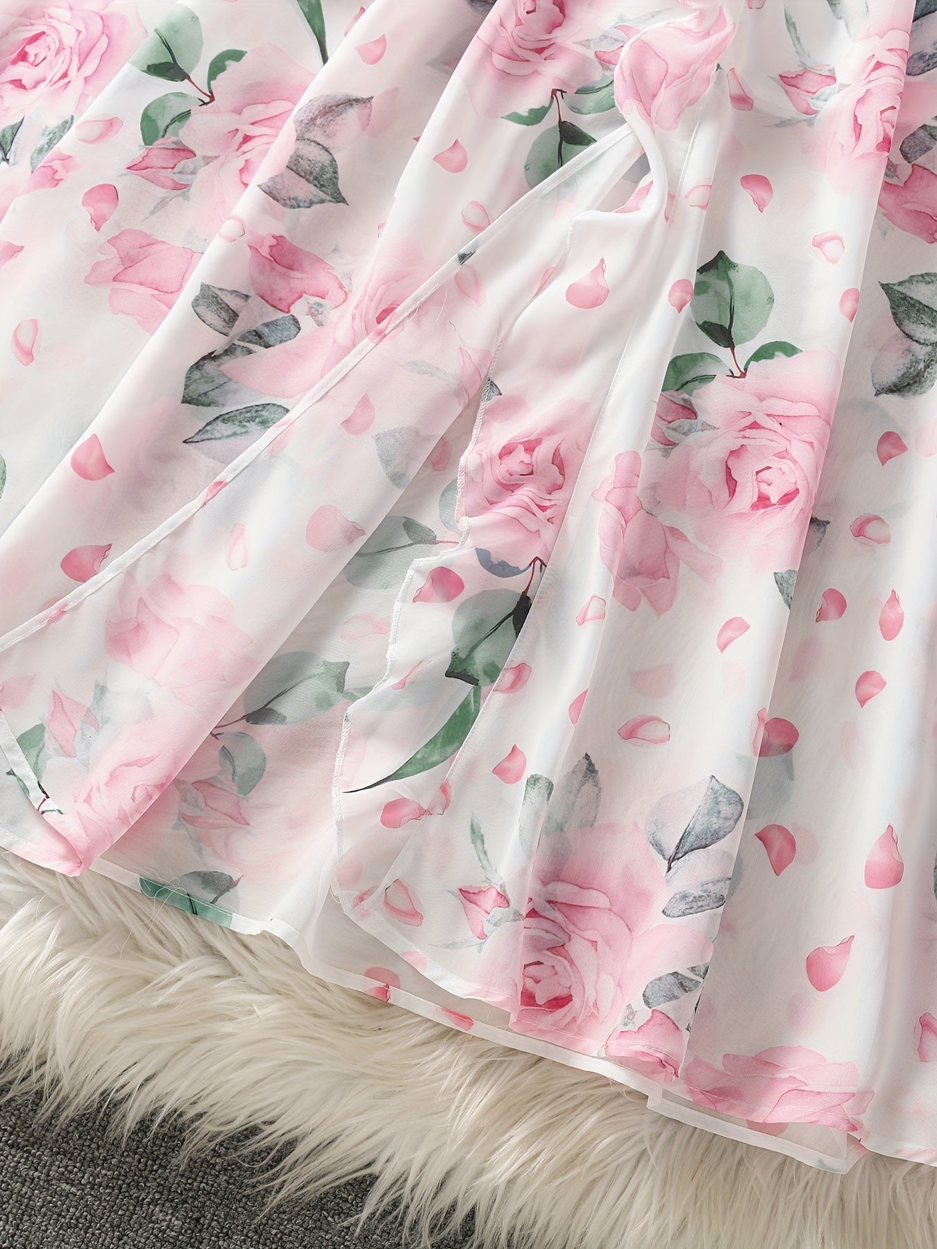 Elegant Women's Floral Print Off-Shoulder Dress - Ruffled Hem, Sleeveless, Polyester, Perfect for Spring/Summer