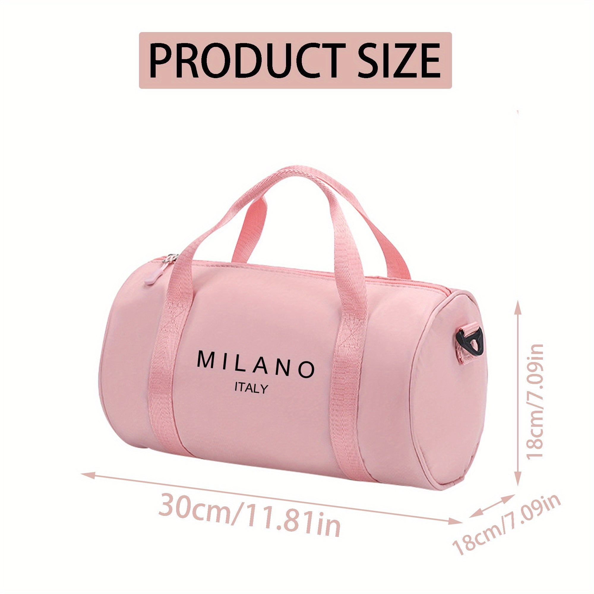 1pc Milan, Italy Print Mini Shoulder Crossbody Bag - Preppy Style, Durable Zipper, Lightweight & Cute Dance Bag, Ideal for Sports & Leisure, Gym Travel Shoulder Bag, Perfect Christmas Gift, Gym Bag | Preppy Style Bag | Adjust