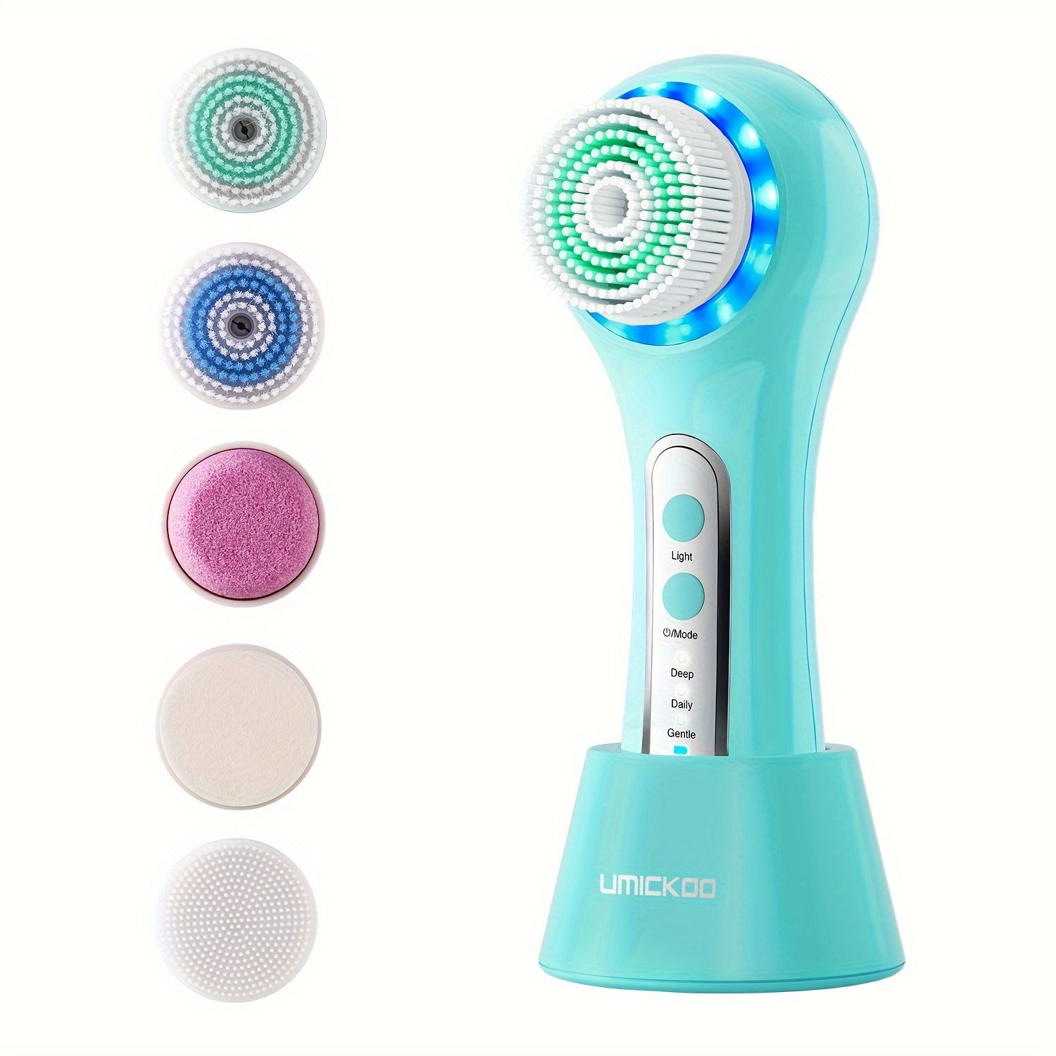 5-Brush-Head Rechargeable Face Scrubber Exfoliator, Facial Cleansing Brush for Exfoliating, Massaging, Deep Cleansing, Perfect Gift for Women, Mother's Day Gift