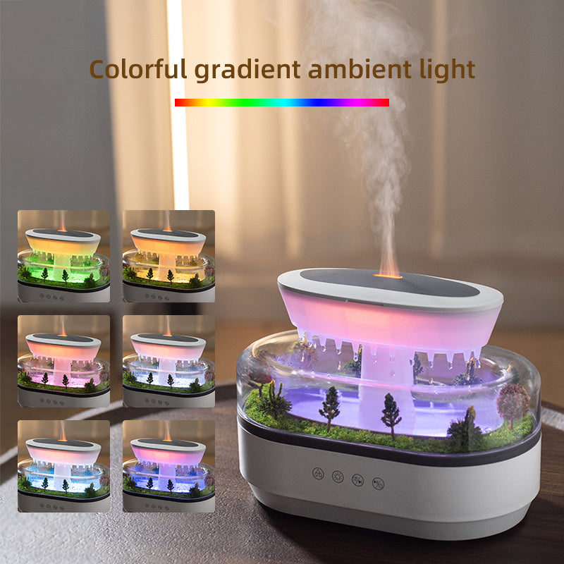 Raindrop Aromatherapy Micro Landscape Humidifier - Long-Lasting, Multiple White Noise Options, Large Capacity, Easy Top-Fill Design - Ideal for Bedrooms & Offices, Home Appliance, Gift