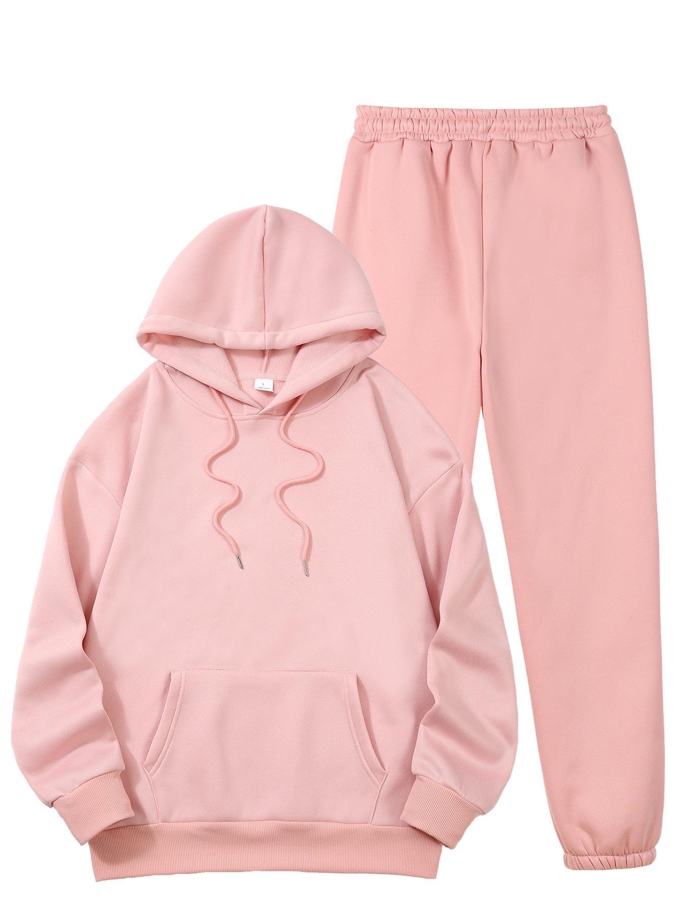 1set Women'S Casual Sportswear with Cow Print, Polyester 100% Long Sleeve Hoodie and Joggers Set, Crew Neck, All-Season Knit Fabric with Pockets