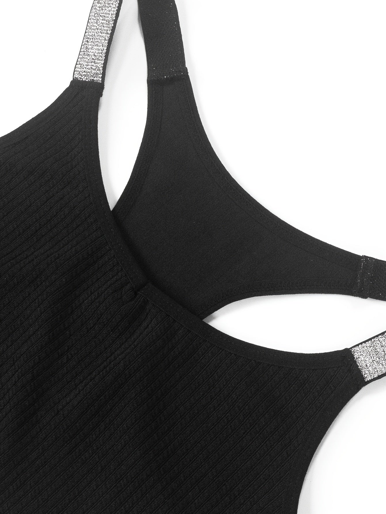 Shiny Sequin Crop Camisole - Breathable, Comfortable, Sporty Halter Top for Women - Machine Washable, Knit Polyamide Fabric