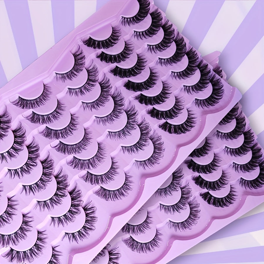 24 Pairs Of Eyelashes 3 Different Types Natural False Eyelashes Faux Mink Eyelashes Fluffy False Eyelashes Volume False Eyelashes Cat Eye Look Dramatic Eyelashes Strip Eyelash Kitty Valentine'S Day Girls Must Have Makeup