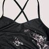 Elegant Sleeveless Crisscross Cami Dress - Floral Print Spaghetti Strap Dress For Spring & Summer - Women's Clothing
