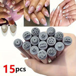 15 Nail Printing Set - Precision Tools for DIY Nail Art, Various Flower Patterns and Templates, Women'S DIY Nail Art Tools, Fragrance Free, Foot and Hand Care Accessories