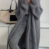 Women's Solid Color Open Front Knitted Cardigan, Long Sleeve, Spring/Fall Casual Wear