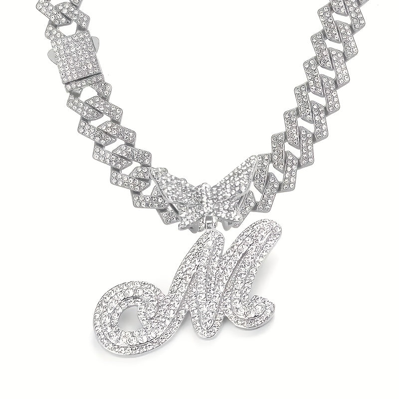 Women's Elegant Butterfly Necklace - Zinc Alloy, Rhinestones Mosaic, Synthetic Stones | Perfect Jewelry Gift | Christmas Jewelry