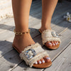 One-Word Slipper Design Niche Sandals Women's Shoes Summer Outdoor Wear with Dress Slides