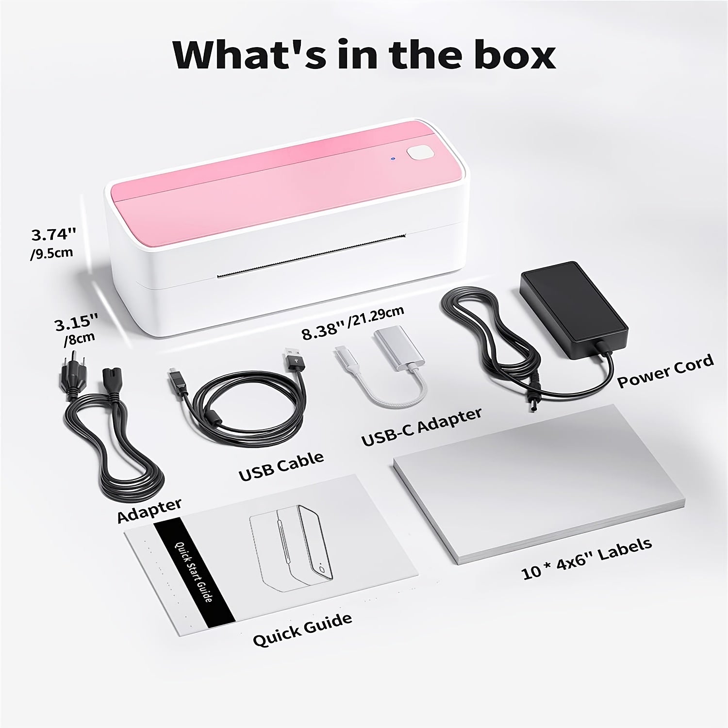 4x6 Transportation Label Printer - Supports Most Platforms, Print Width 1" - 4.7" Wireless Thermal Printer for Small Business, Packaging, 150mm/s Fast Printing, Compatible for Mobile And Computer Use