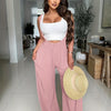 Women's Casual Wide Leg Palazzo Pants - Adjustable Drawstring Waist, Super-Long Length, Loose Fit with Pockets, Machine Washable Lounge & Casual Trousers for All Seasons, Comfortable Clothing | Decorative Drawstring | Soft Te