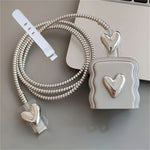 5 Pcs Stylish Heart-Shaped Phone Charger Covers for iPhone, Suitable for 18/20W Chargers - Perfect Gift for Boyfriend or Girlfriend