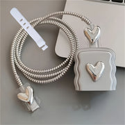 5 Pcs Stylish Heart-Shaped Phone Charger Covers for iPhone, Suitable for 18/20W Chargers - Perfect Gift for Boyfriend or Girlfriend