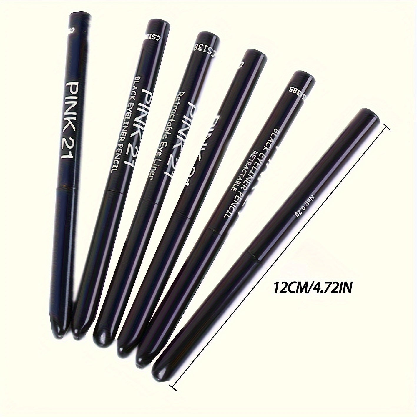 5-Pack Waterproof Black Eyeliner Pencils – Long-Lasting, Smudge-Proof & Sweat-Resistant, Easy Glide Formula for Sharp, Transfer-Proof Lines