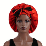 1pc Double-Layered Reversible Sleep Satin Bonnet with Long Straps, Hair Care Accessory for Women, Beauty Salon Hair Tools