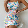 Floral Print Bodycon Cami Dress - Casual Cut Out Sleeveless Dress For Summer - Women's Clothing - Soft and Breathable Fabric - Perfect for Parties, Vacations & Everyday Wear - Ideal Gift for Women