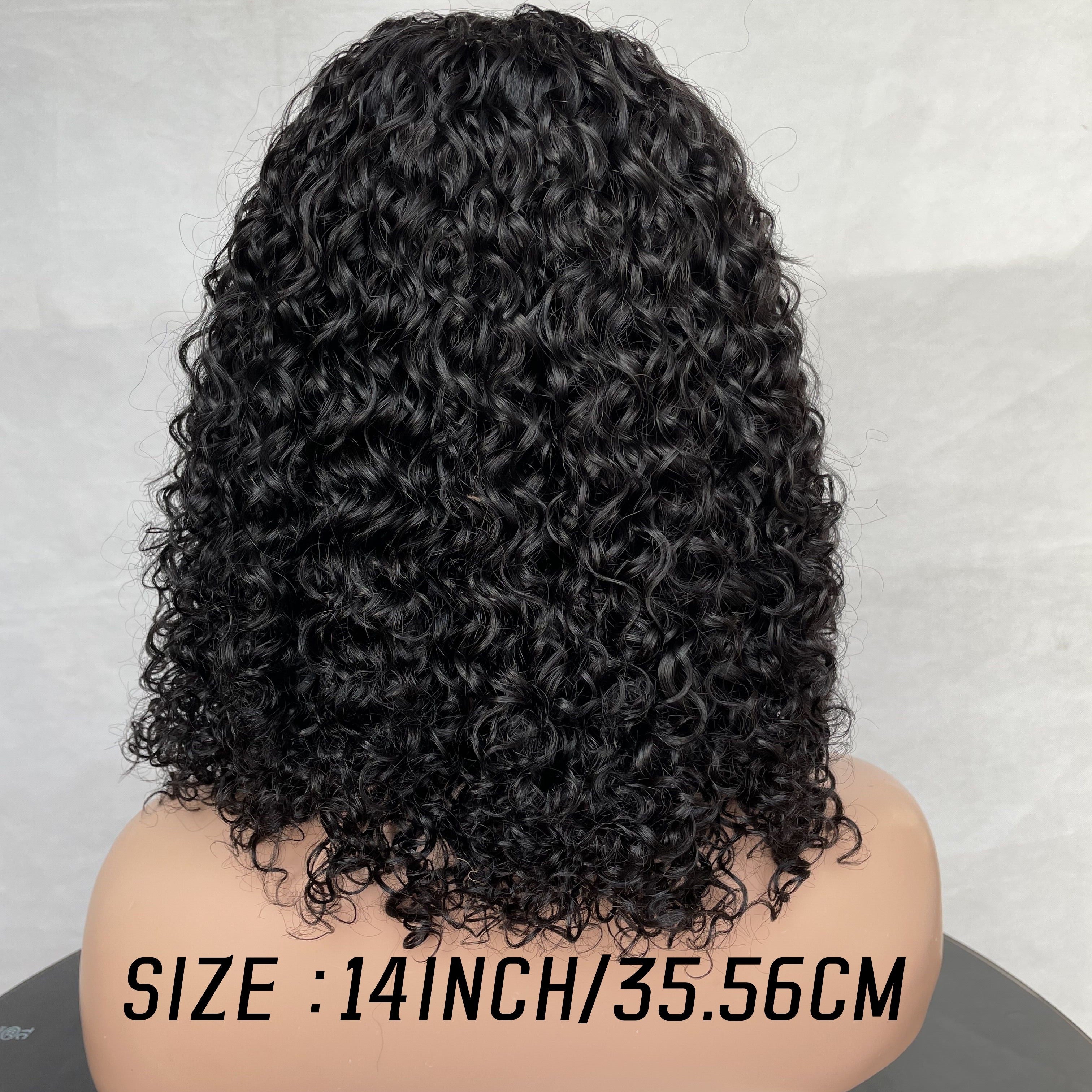 [150% Density Curly Bob Wig] Easy-to-Wear Curly Wave Bob Wig for Women | 100% Brazilian Human Hair | Pre-Plucked & Pre-Cut with Adjustable No-Glue 4x4 HD Lace Closure | Natural Black, 150% Density | Versatile & Beginner-Frien