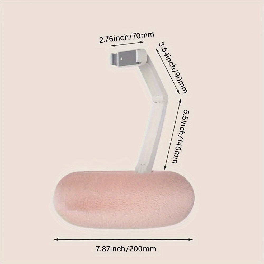 Mini Pillow Phone Holder, Slim and Skin-friendly Plush, Soft Fabric, Multi-angle Adjustable Viewing Angle, Small Size, Suitable for Reading in Bed, Watching TV Series, Stretchable Chuck Suitable for Different Sizes of Smartph