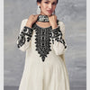 Women'S Loose Fit Ensemble Set with Floral Pattern - Elegant Long Sleeve Dress & Traditional Jewelry, Beige with Black & White Design, Perfect for Spring/Fall, Cultural Wear|Elegant Evening Wear|Polyester Ensemble