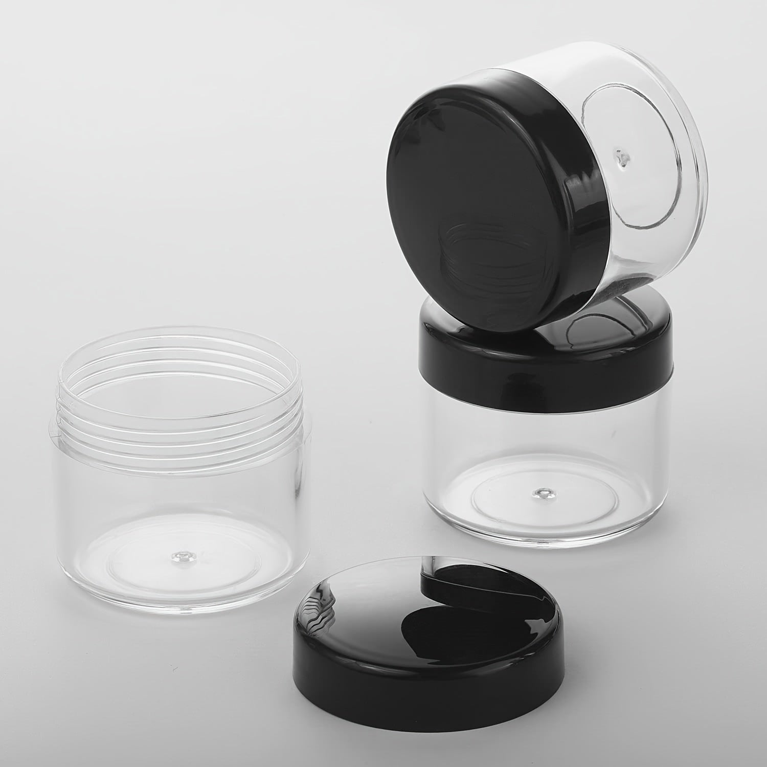 40-Pack Round Acrylic Plastic Jars with Screw-On Lids - Multipurpose Storage Containers for Creams, Cosmetics, Medicine, Spices, and Small Accessories - Durable,, Unscented