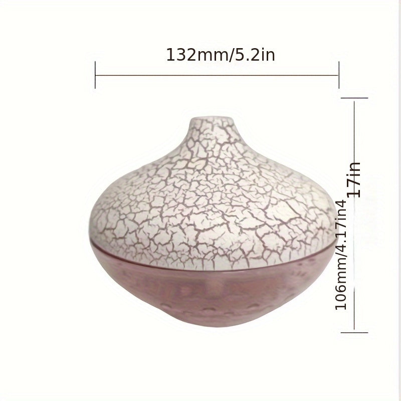 Crystal Crack 1pc USB Humidifier Aroma Diffuser - 300Ml Silent Nano Mist Beauty Hydration Device with Colorful Ambient Light - Powered by USB, Does Not Include Batteries