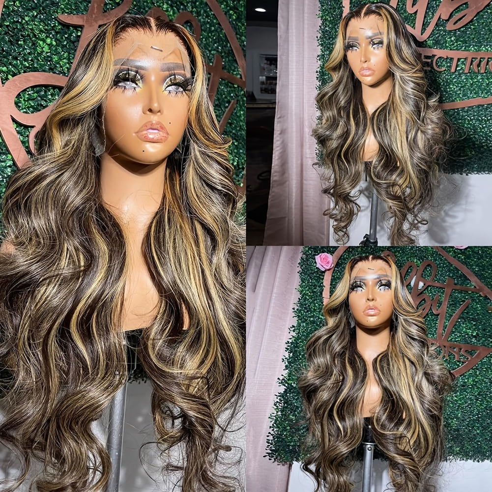 Hot Selling New Styles 13x6 Lace Front Wig Human Hair 1B/27 13x6 HD Body Wave Lace Front Wig For Women Pre-plucked With Baby Hair 180% Density Wig Reusable For Daily Life, Party, Dating, Cosplay 20-34 Inch