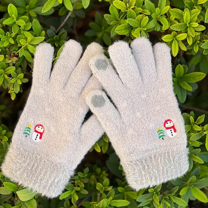 Winter Touch Screen Gloves for Women - Spandex Material, Hand Washable, Elastic, Water-Resistant Non-Slip Mittens with Keep Warm Function - Embossed Design for Outdoor Activities