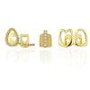 3pcs Fashion Personality Hip Hop Jewelry Copper Inset Zirconia Hollow Golden Teeth Grillz Out Cool Gift for Men and Women Valentine'S Day Carnival Mother'S Day Father'S Day Special Gifts