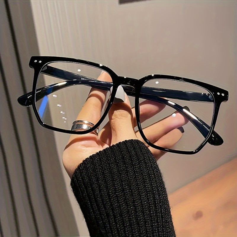 1pc Steampunk-Inspired Blue Light Blocking Glasses - Retro Rectangular Frame with Clear PC Lenses, Durable & Stylish Accessory for Men and Women