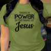 Women's Inspirational Jesus Power Quote T-Shirt - Casual Crew Neck, Short Sleeve, Beige Polyester Tee with Artistic Letter Print, Machine Washable, Casual Wear|Graphic Tee|Polyester Fabric