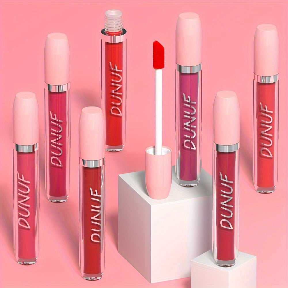 DUNUF 25pcs Matte Lipstick Set, Water-Resistant, Long-Lasting, Non-Fade, Non-Stick Cup, All Skin Types, Adult, Red & Mixed Tones, Matte Finish