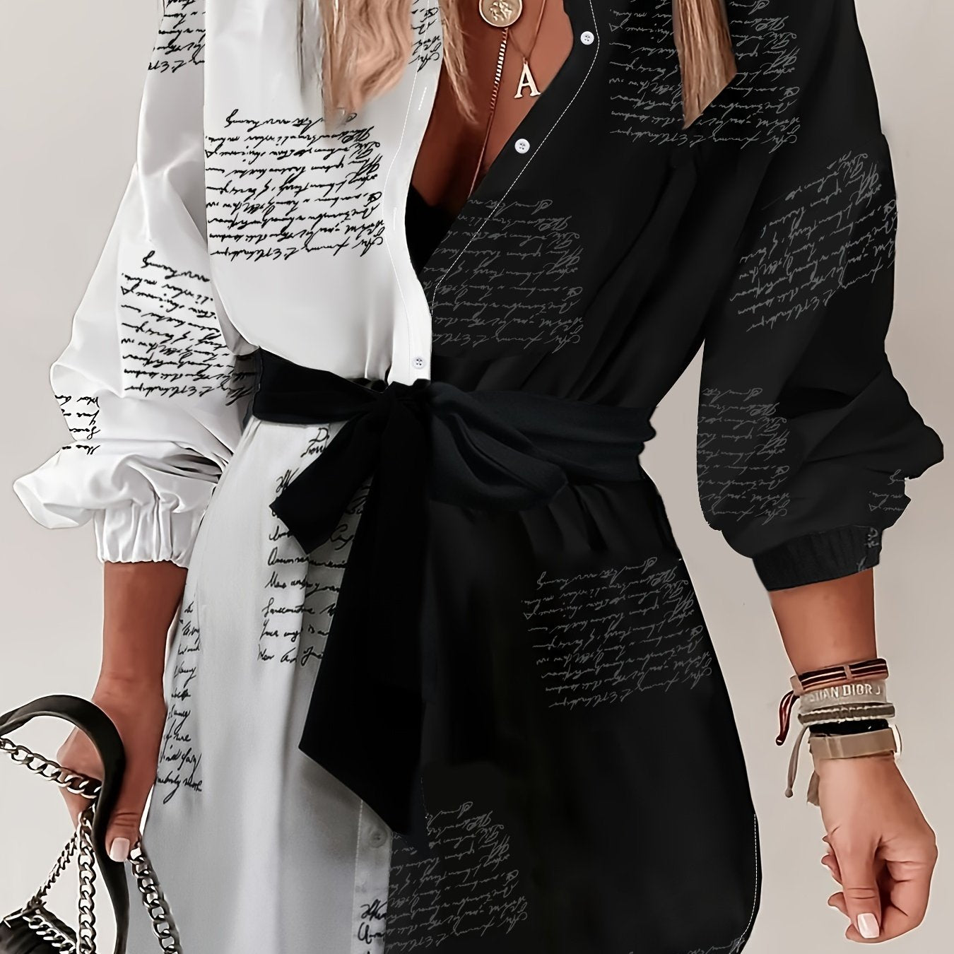 Vibrant Color Block Shirt Dress - Long Sleeve, Belted, Casual, Flattering Fit, Women's Clothing for Everyday Wear