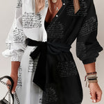 Vibrant Color Block Shirt Dress - Long Sleeve, Belted, Casual, Flattering Fit, Women's Clothing for Everyday Wear