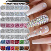 Multi-Size Flatback AB Nail Art Rhinestones Kit – Crystal Pearls & Gemstones for DIY Nails, Shoes, Clothes, Makeup & Bags – Includes Tweezer & Pen (SS4–SS16)