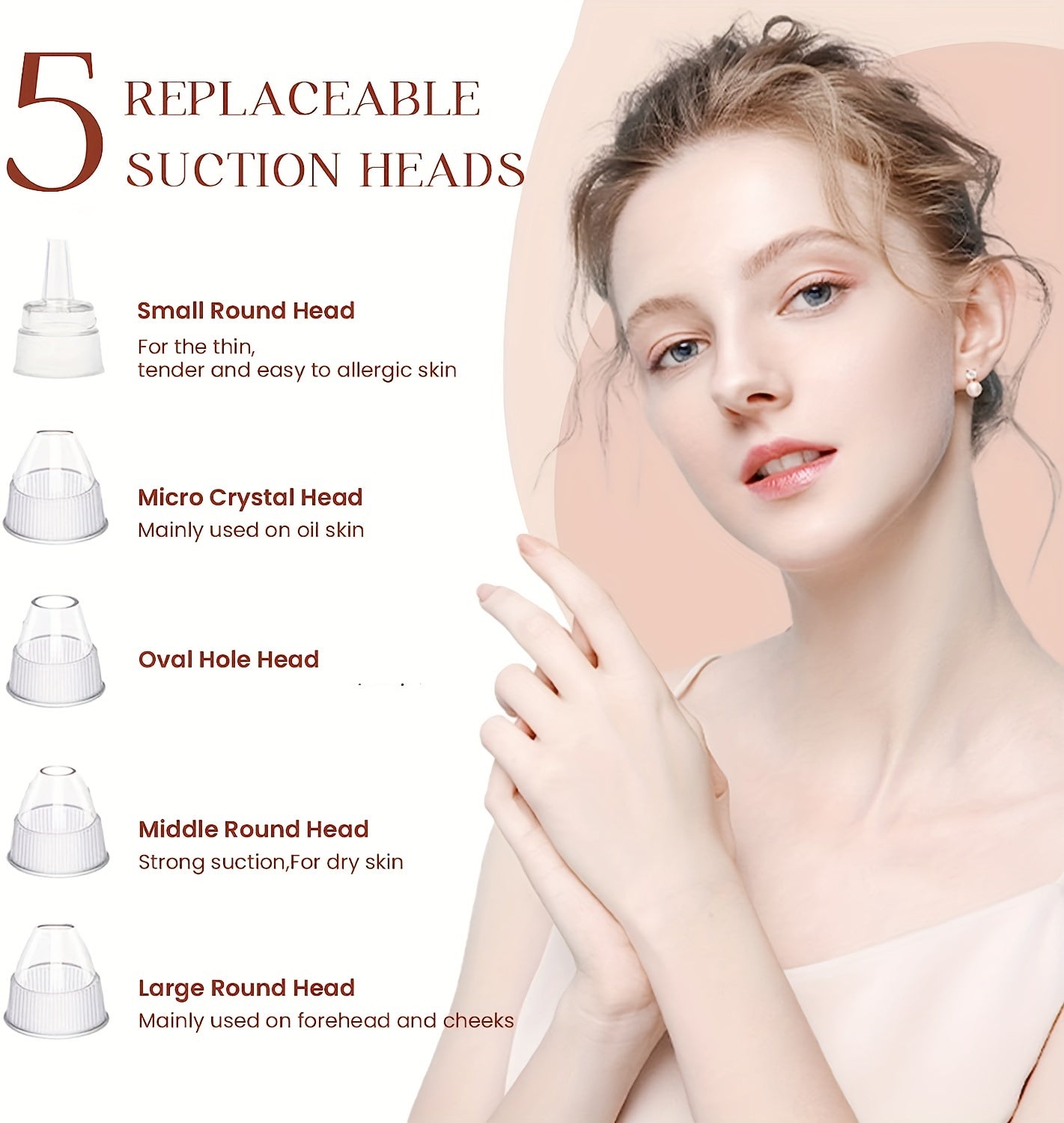 2023 Newest Pore Vacuum, Facial Pore Cleaner - 5 Suction Power, 5 Probes, USB Rechargeable Vacuum Kit Electric Tool for Adult