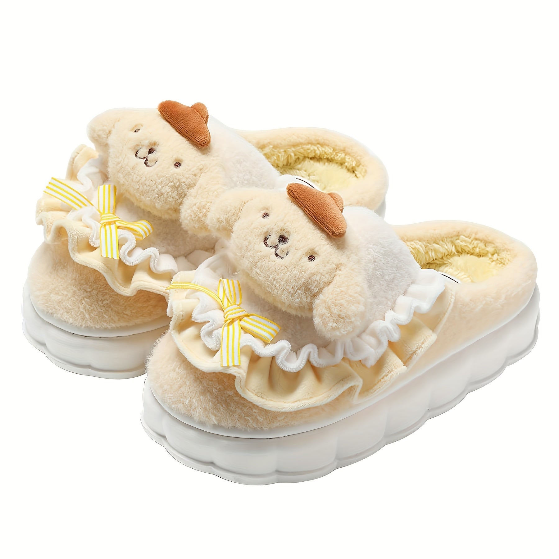 Sanrio Winter Slippers For Women Hello Kitty Cute Cartoon My Melody Cinnamoroll Kuromi Honey Style CozyFabric Slipon House Shoes Outdoor Slippers