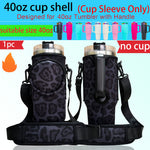 1pc Neoprene Sports Water Bottle Sleeve with Adjustable Shoulder Strap and Pocket, Universal Fit for 40oz Tumblers, Outdoor Carrying Case with Leopard Print Design