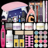 Acrylic Nail Powder Kit with Nail Lamp & Drill – 37PCS Acrylic Nail Set for Beginners & Professionals – White, Pink, Clear Powders + Tools & Decorations