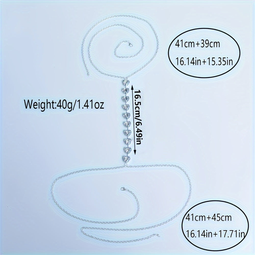 Elegant Bohemian Rhinestone Body Chain - Women'S Sparkling Corsage, Suitable for Daily And Party Wear.