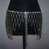 Sexy Hollow Out Rhinestone Tassel Skirt Chain Shiny Waist Chain Decoration Body Chain Jewelry