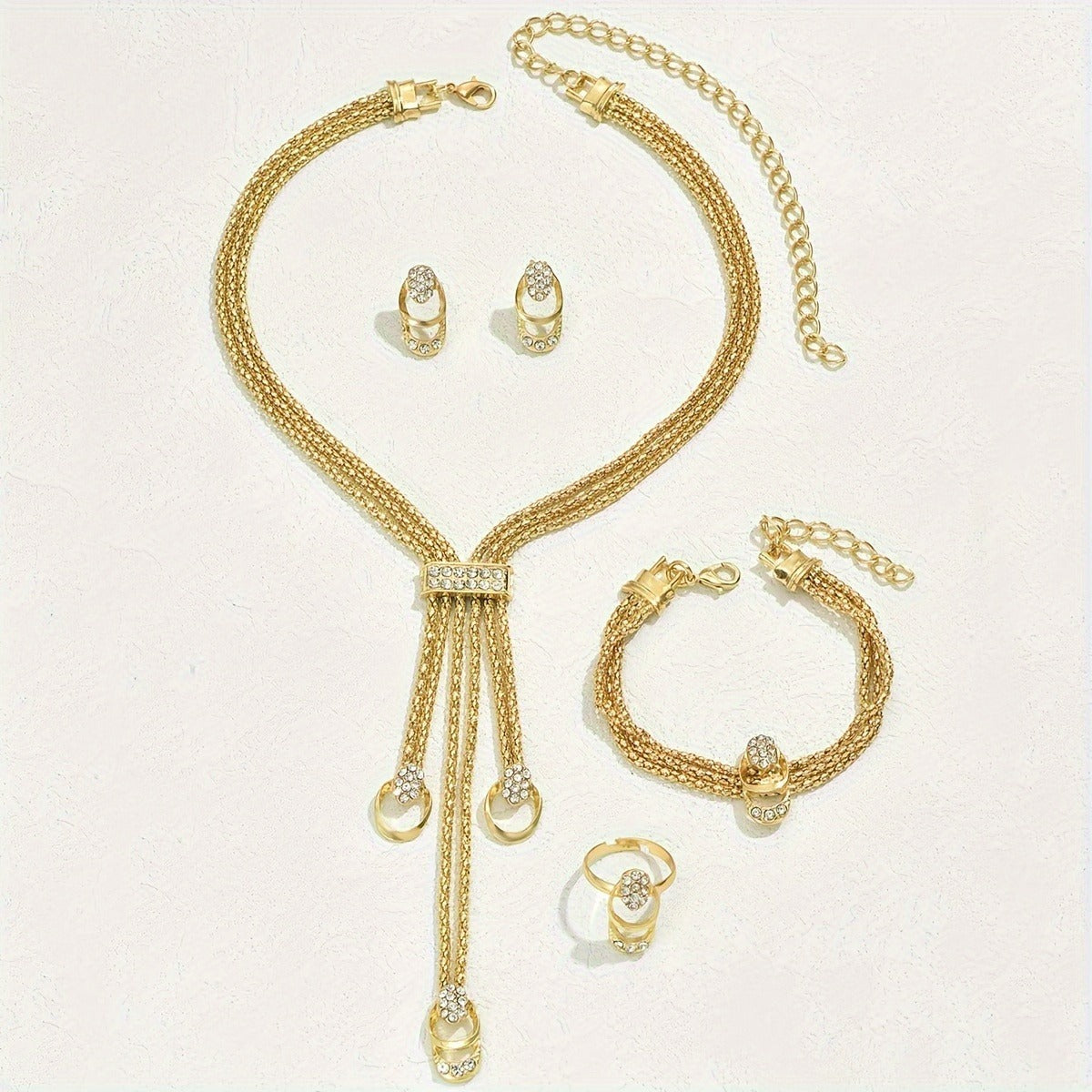 5pcs of Boho Chic fake jewelry Luxurious bride wedding party accessories classic everything