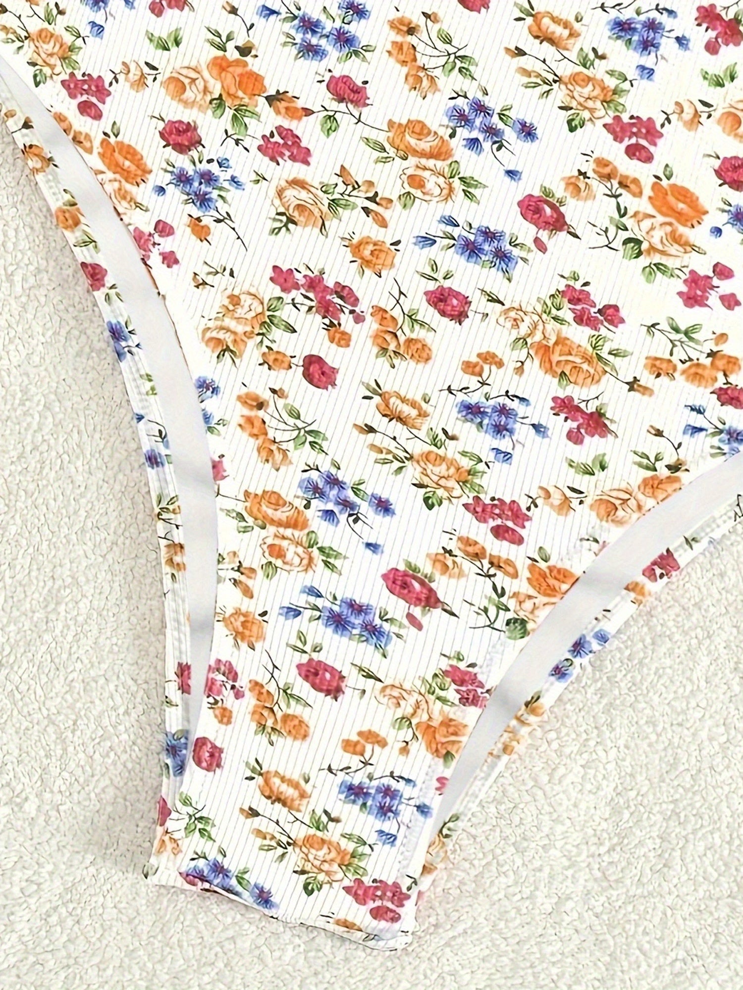 Women Bikini, Strapless Backless Floral Slim Fit Summer Swimsuit Swimming Bathing Swimwear