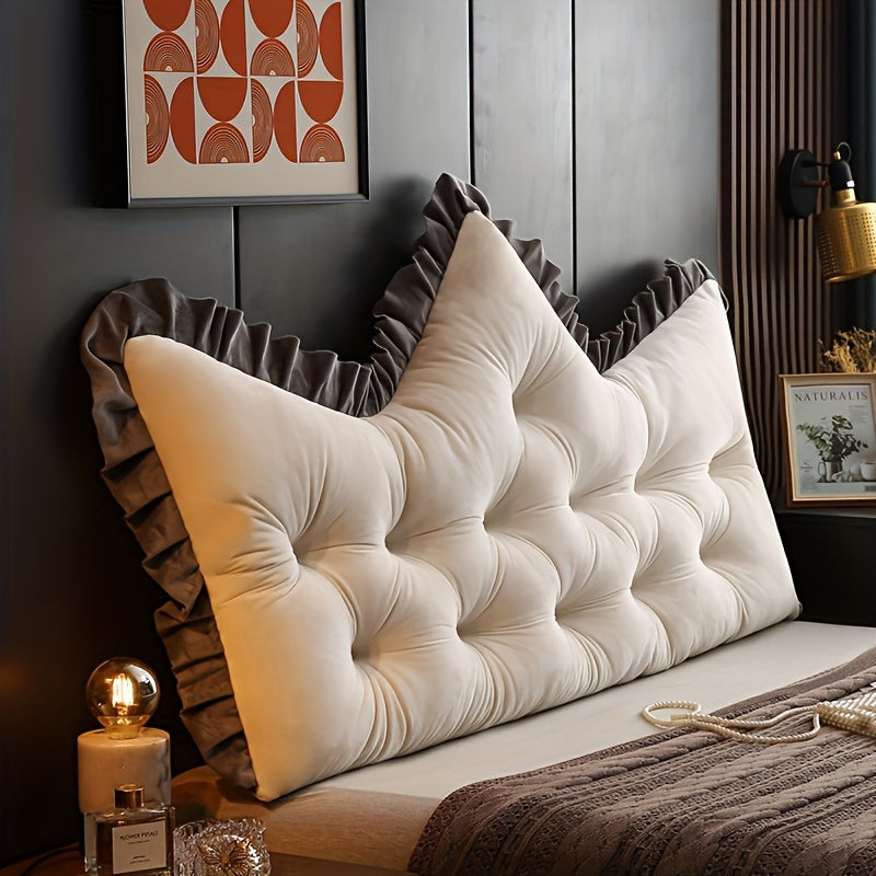 [Ruffled Cushion] Tufted Backrest Pillow | Hand Washable | Knitted Polyester | Comfortable Home Decor | Elegant Style | Ruffled Cushion