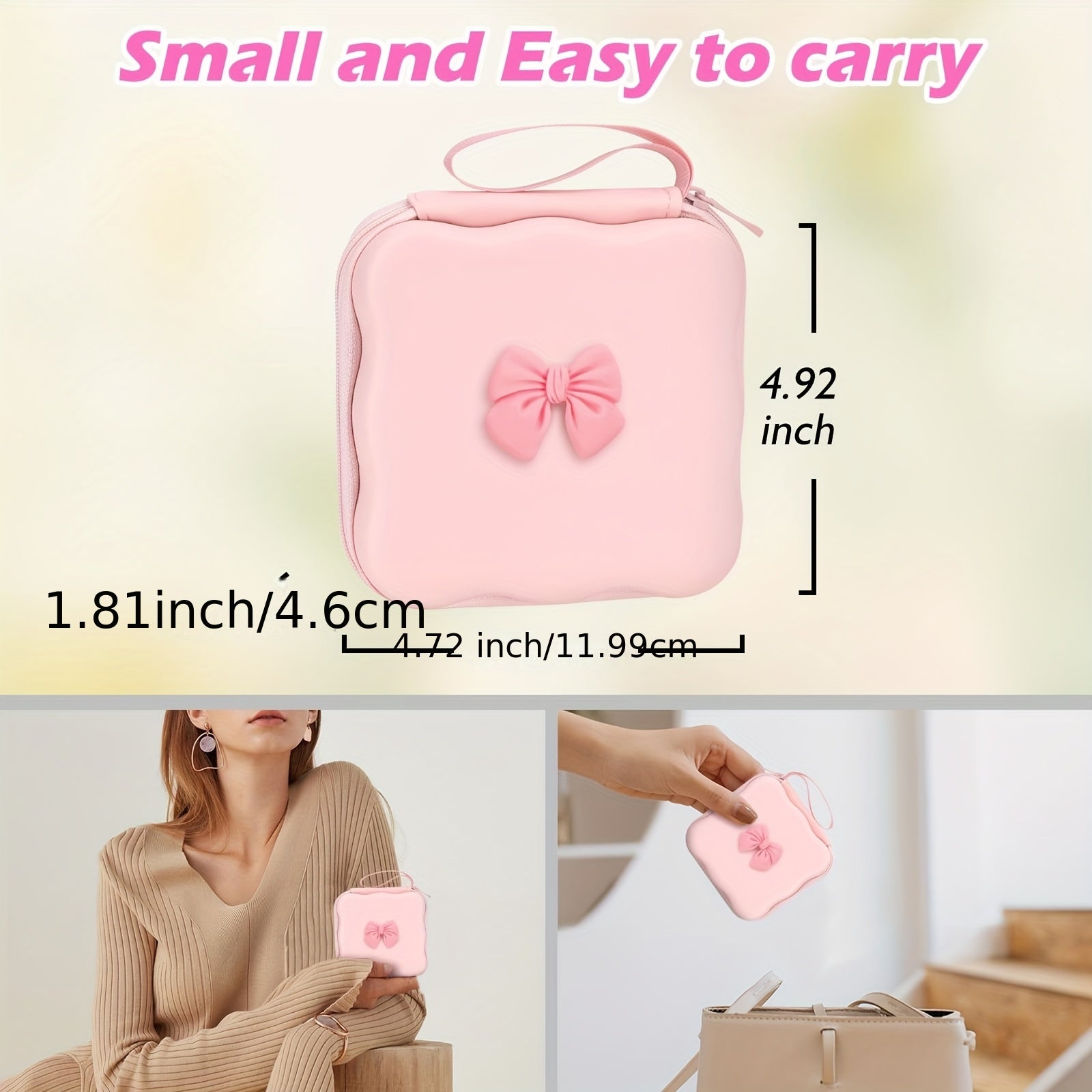 DIY Mobile Phone Charger Storage Box Protective Case for iPhone 18W/20W Charger, with Cable Protector Headphone Line Protector, Portable Travel Storage Bag, Cute Cable Charger Protector Wire Organizer