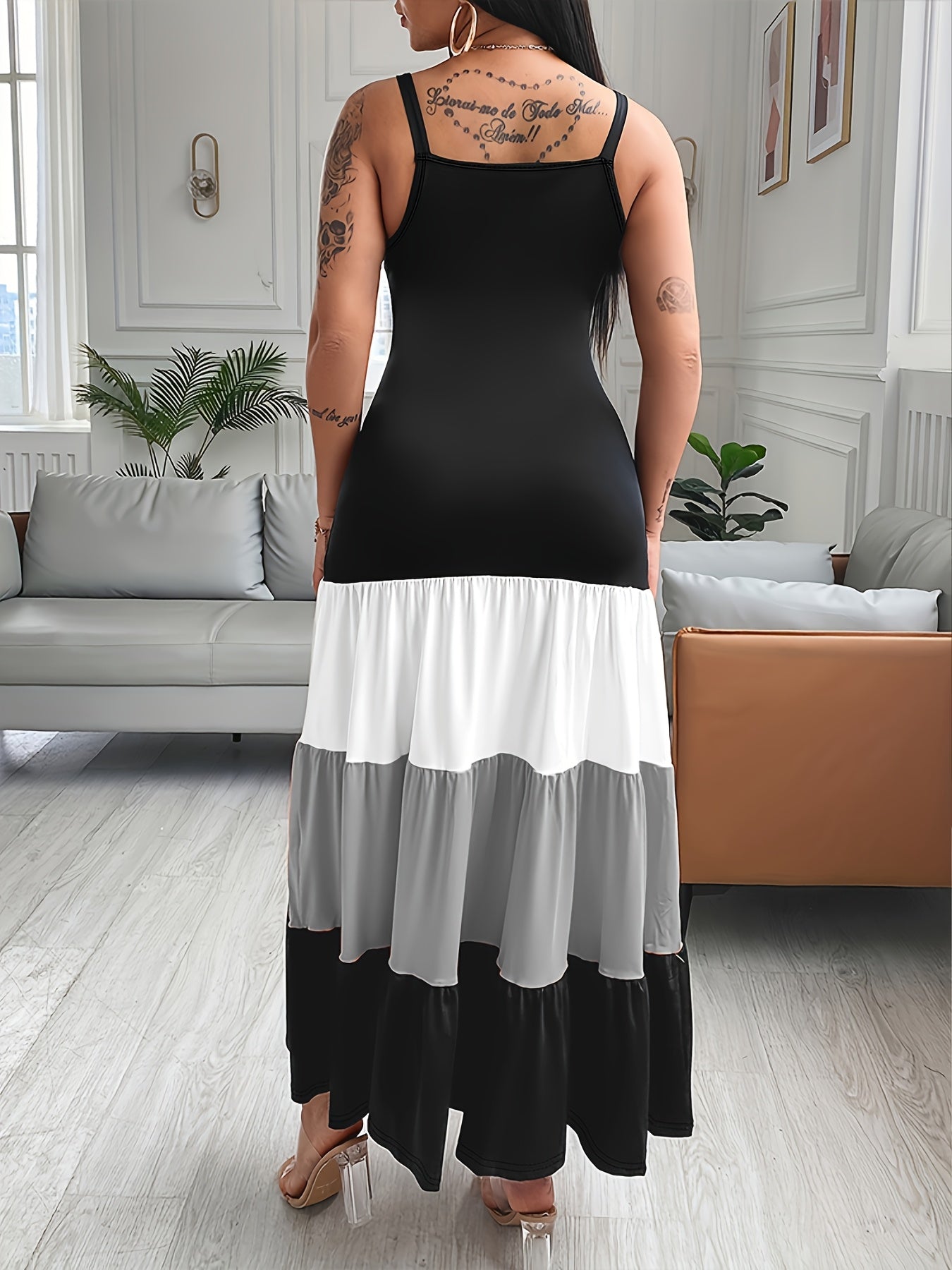 Color-Blocking Spaghetti Strap Dress