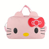Women's Red Nylon Duffel Bag - Cartoon Design, Large Capacity | Portable & Short Handle | Hand Washable